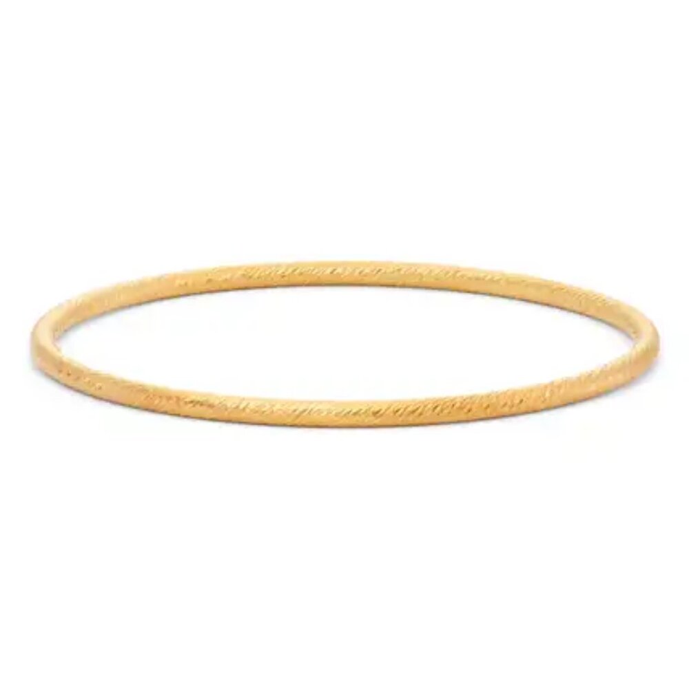 FZN 14K Gold Plate Sterling Silver Textured Bangle Bracelet